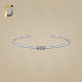 925 Oxidized Silver Cuff Bangle Brown Diamond Jewelry Gift For Her