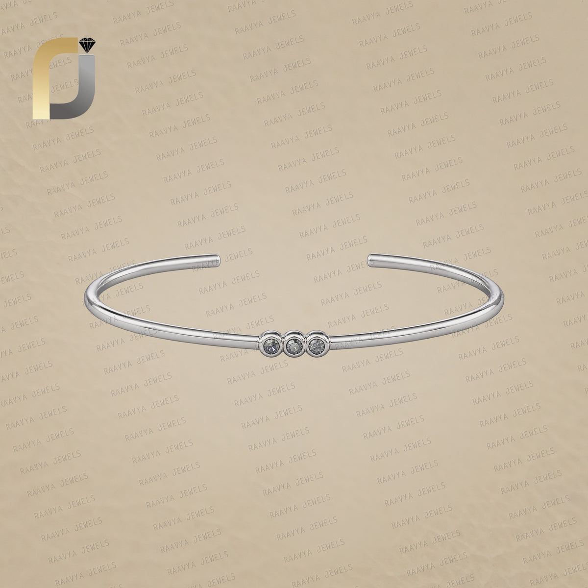 925 Oxidized Silver Cuff Bangle Brown Diamond Jewelry Gift For Her