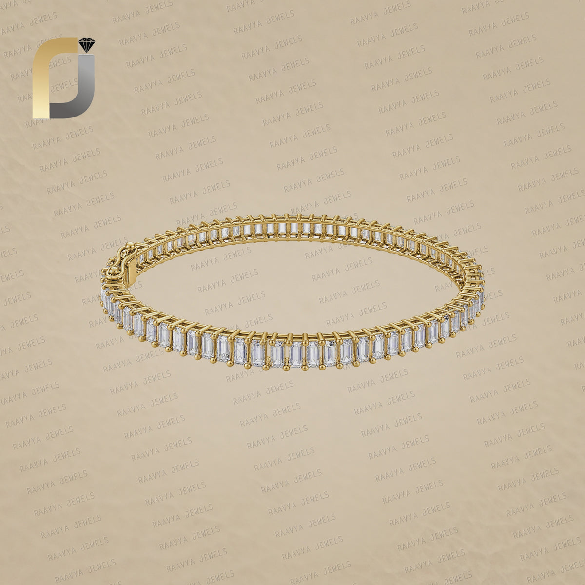 Baguette Diamond 14k Gold Openable Bangle Bracelet Jewelry