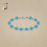 Pave Diamond 925 Sterling Silver Bracelet Turquoise Gemstone Jewelry