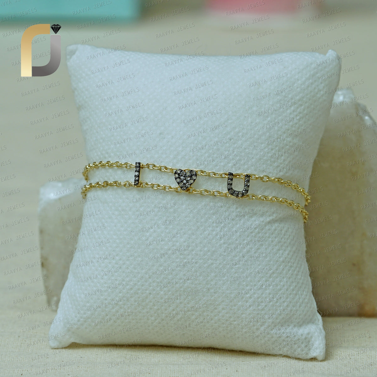I LOVE You Bracelet Pave Diamond 925 Silver Jewelry Bracelet