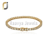 Natural Diamond Tennis Bracelet Solid 14k Yellow Gold Fine Tennis Jewelry