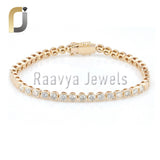 Half Way Natural Diamond Tennis Bracelet 14k Gold Fine Jewelry