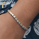 Solid 14k Yellow Gold Genuine Diamond Tennis Bracelet