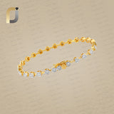 Natural Diamond Bracelet 14k Yellow Gold Handmade Tennis Bracelet Jewelry