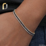 Solid 14k Yellow Gold White Diamond/Black Diamond Designer Bracelet