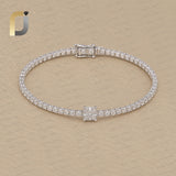 14k White Gold Natural Diamond Tennis Bracelet Delicate Fine Jewelry
