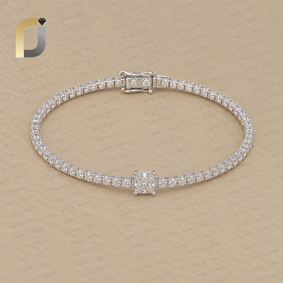 14k White Gold Natural Diamond Tennis Bracelet Delicate Fine Jewelry
