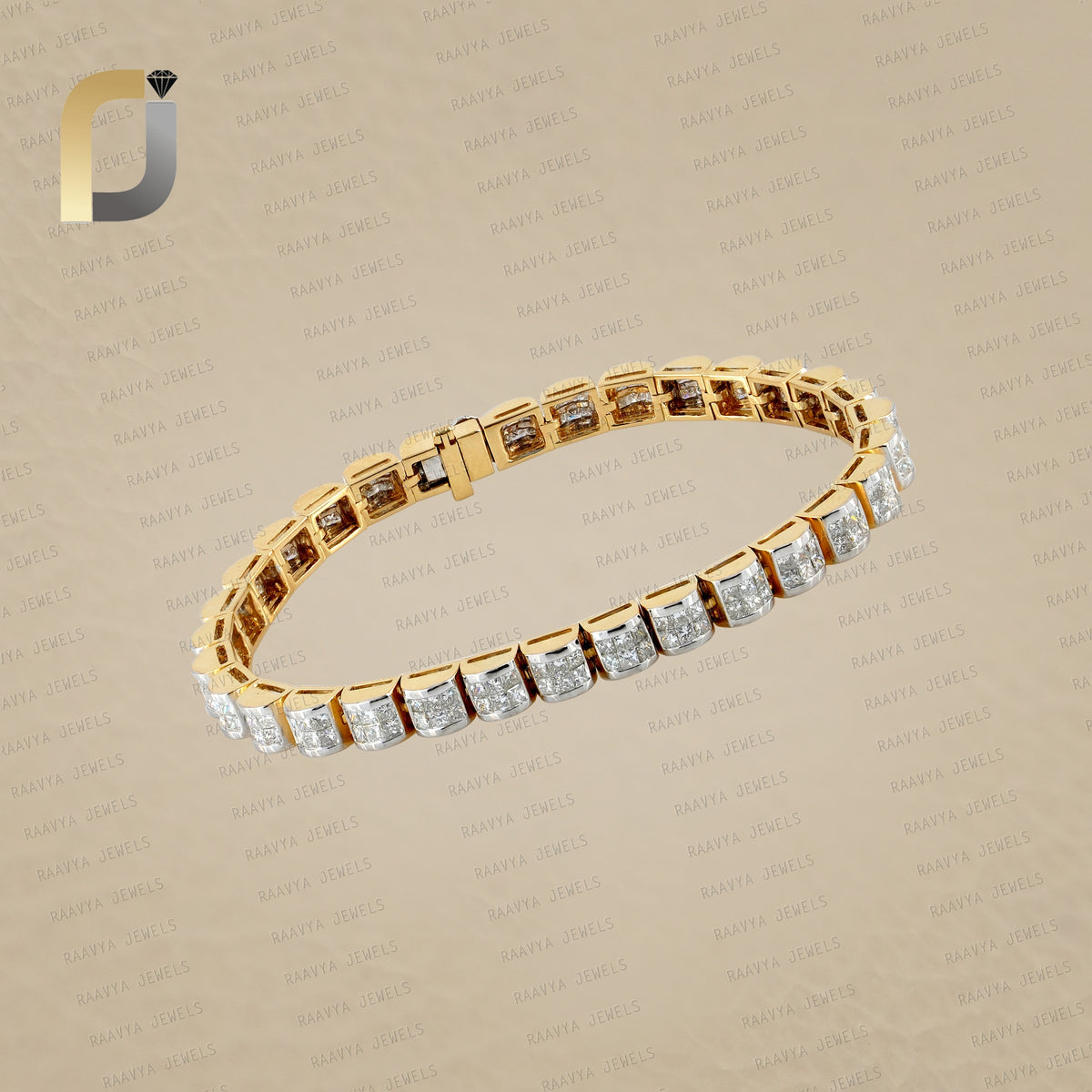 14k Solid Yellow Gold Natural Diamond Bracelet Fine Jewelry