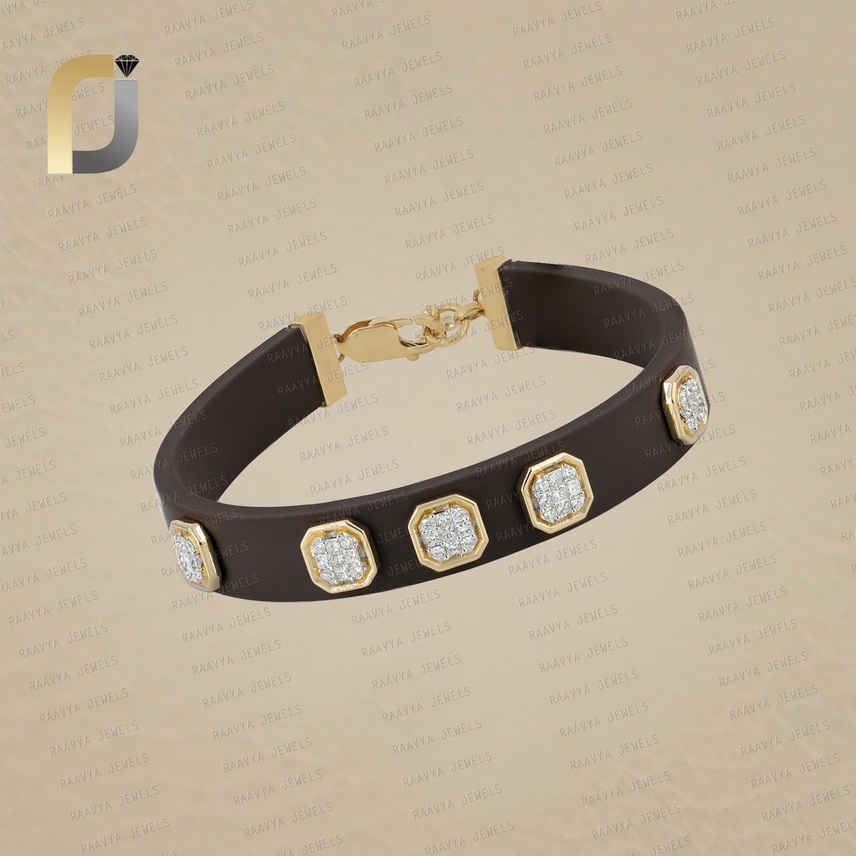 14k Gold Pave Diamond Bracelet Men's Jewelry
