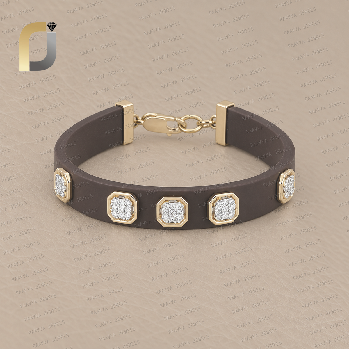 14k Gold Pave Diamond Bracelet Men's Jewelry