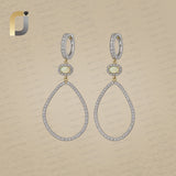 925 Sterling Silver Diamond Earrings Opal Gemstone Drop Earrings Jewelry