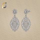 Genuine Baguette Diamond 925 Sterling Silver Designer Earring