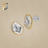 925 Silver Yellow Plated Handmade Stud Earrings Jewelry