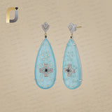 Gemstone Earrings Solid 925 Silver Drop Earrings Diamond Jewelry