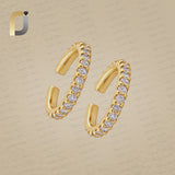 14k Gold Single Line Diamond Cartilage Ear Cuff Jewelry