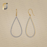 Genuine H/Si White Diamond Solid 14k Yellow Gold Jewelry Earring