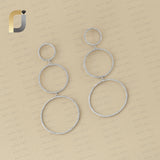 Natural Pave Diamond 925 Silver/14k Gold Designer Earring