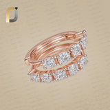 Natural Diamond 14k Rose Gold Hoop Earrings Jewelry