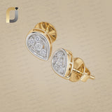 Solid 14k Yellow Gold Stud Natural Diamond Handmade Stud Earrings