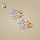 Natural Diamond Stud Earrings Solid 14k Yellow Gold Earrings