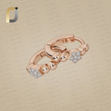 Huggie Hoop Earrings Double Cut White Diamond 14k Soli White Gold Jewelry