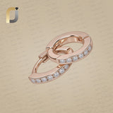 14k Rose Gold Diamond Mini Hoop Earrings Jewelry