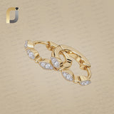 Double Cut White Diamond Huggie Hoop Earrings 14k Yellow Gold Jewelry