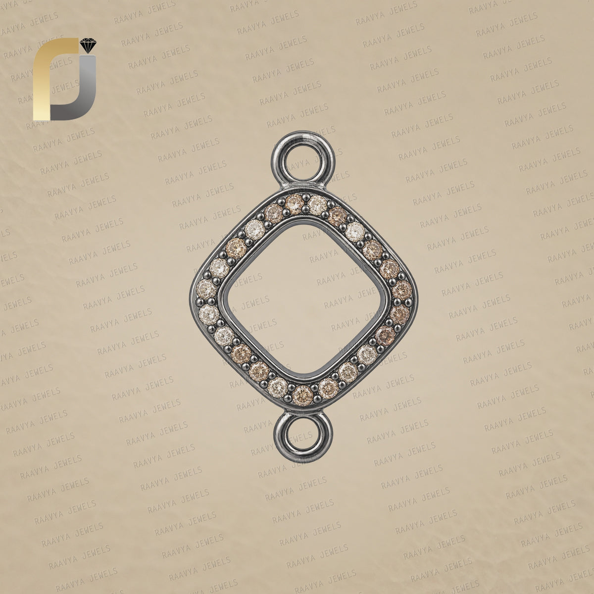 925 Silver Pave diamond Connector Finding Jewelry