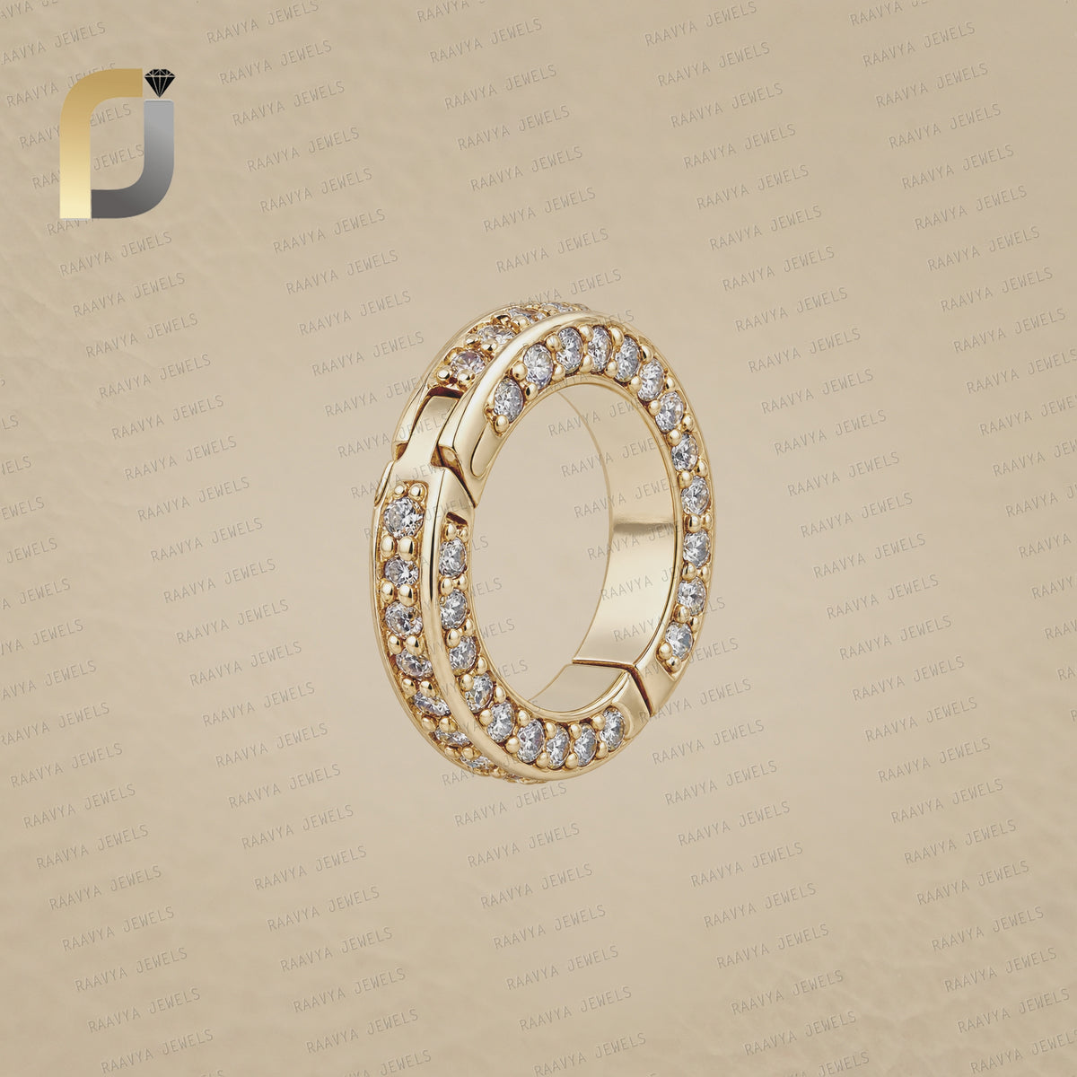14k Gold Openable Diamond Round Lock Finding Jewelry