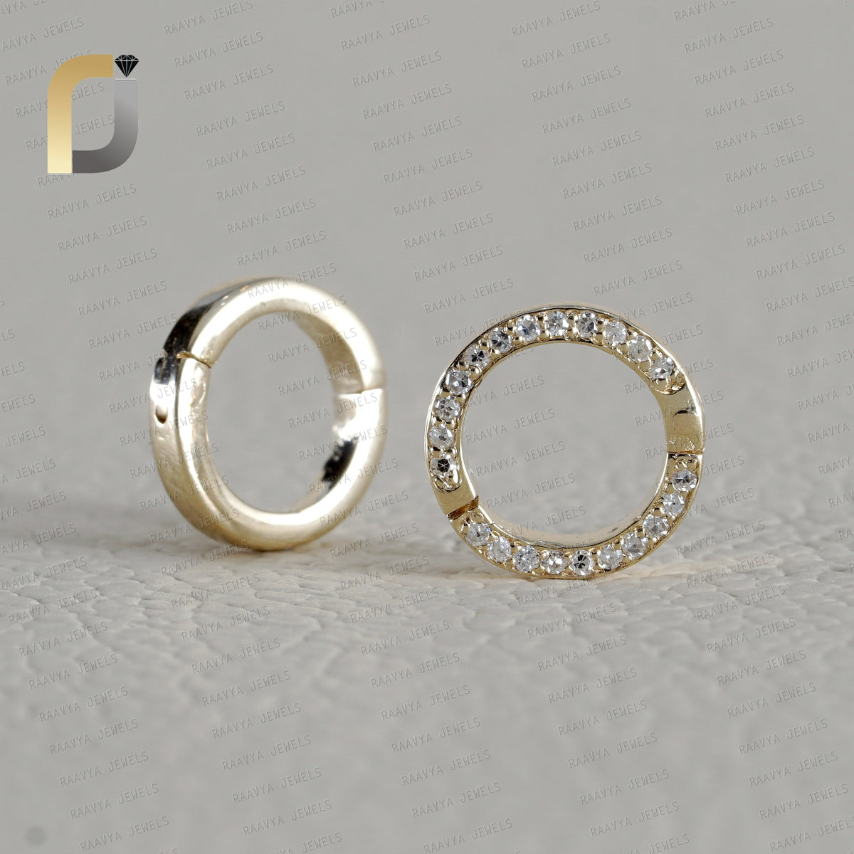 14K Gold Diamond Fining 10mm Connector Jewelry