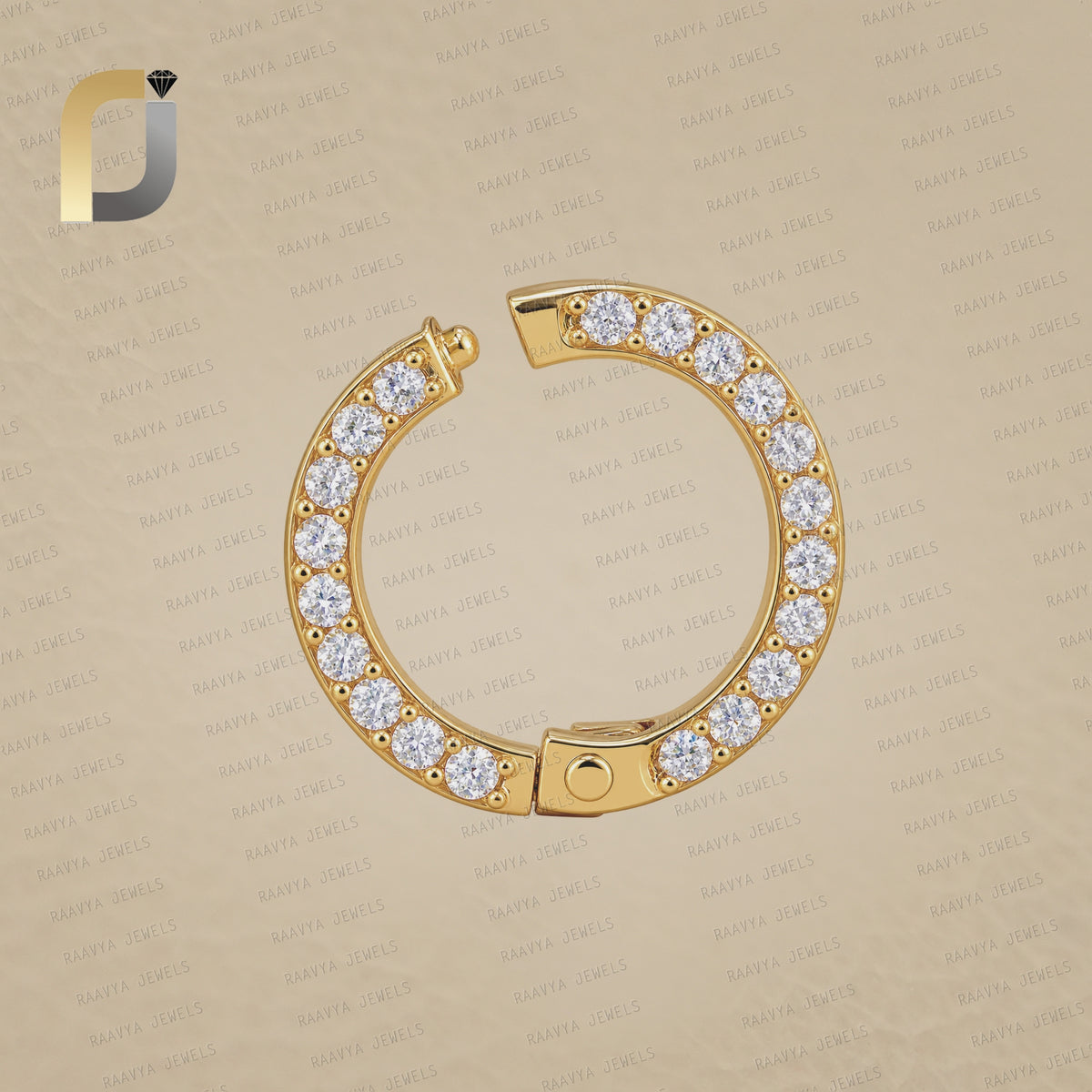 14K Gold Diamond Fining 10mm Connector Jewelry