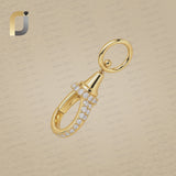 Pave Diamond 14K Solid Yellow Gold Lobster Finding & Clasp