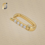 14K Gold Pave Diamond small Carbine Clasp Findings