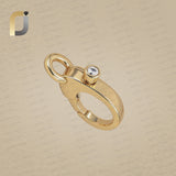 Single Diamond 14k Gold Lock Clasp Finding Jewelry