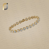 14k Solid Yellow Gold Lab Grown Diamond Bracelet Handmade Jewelry