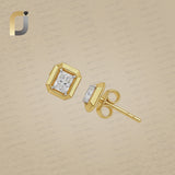 14k Solid Yellow Gold Lab Grown Diamond Studs Earrings