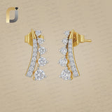 Solid 14k Yellow Gold Earrings Lab Grown DiamondJewelry