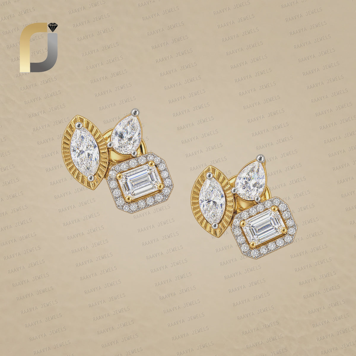 Lab Grown Diamond Solid 14k Yellow Gold Stud Earrings
