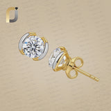 Lab Grown Diamond Solid 14k Yellow Gold Minimalist Stud Earrings
