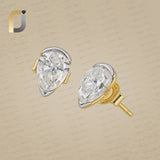 Lab Grown Diamond Solid 14k Yellow Gold Minimalist Stud Earrings
