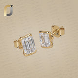 Solid 14k Yellow Gold Stud Earrings Diamond Jewelry