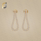 Solid 14k Yellow Gold Tennis Earrings Diamond Jewelry