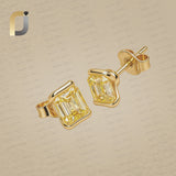 Solid 14k Yellow Lab Grown Yellow Diamond Studs Earrings