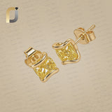 Solid 14k Yellow Lab Grown Square Shape Yellow Diamond Studs Earrings