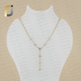 Solid 14k Yellow Gold Necklace Lab Grown Diamond Y Necklace