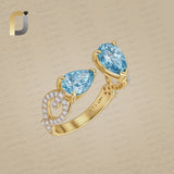 Solid 14k Yellow Gold Diamond Handmade Ring Gemstone Jewelry