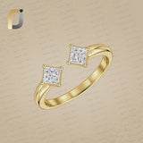 Solid 14k Yellow Gold Lab Grown Diamond Ring Band Ring Jewelry