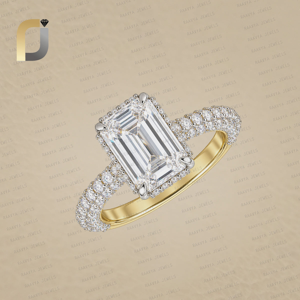 14k Yellow Gold Band Ring Lab Grown Diamond Jewelry