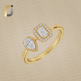 Solid 14k Yellow Gold Band Ring Handmade Lab Grown Diamond Jewelry
